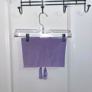 PilyQ purple tie bandeau bikini top